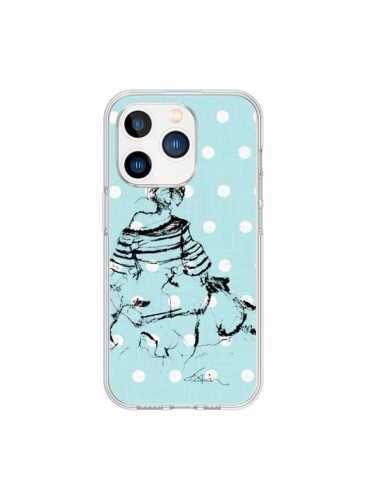 Coque iPhone 15 Pro Croquis Pois Femme Fashion Mode - Cécile