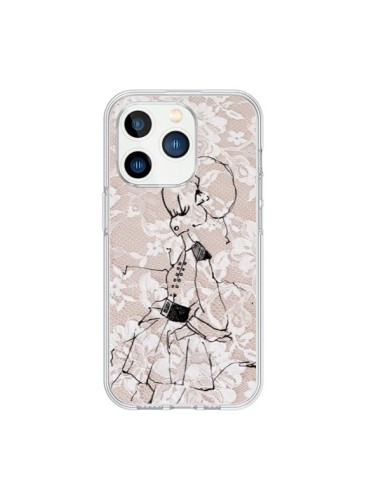 Coque iPhone 15 Pro Croquis Dentelle Femme Fashion Mode - Cécile