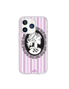 Coque iPhone 15 Pro Camée Squelette Rose et Bleue - Enilec