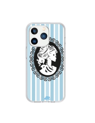 Coque iPhone 15 Pro Camée Squelette Bleue - Enilec