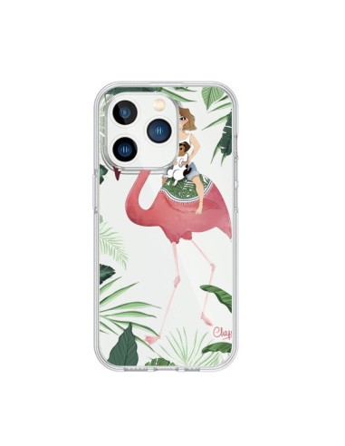iPhone 15 Pro Case Lolo Love Pink Flamingo Dog Clear - Chapo