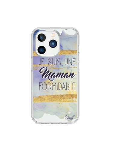 Coque iPhone 15 Pro Je suis une Maman Formidable Violet Transparente - Chapo