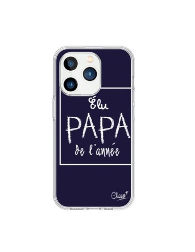 Coque iPhone 15 Pro Elu Papa de l'Année Bleu Marine - Chapo