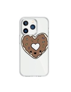 iPhone 15 Pro Case Donut Heart Chocolate Clear - Claudia...