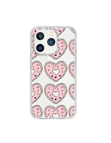 Cover iPhone 15 Pro Ciambella Cuore Rosa Trasparente - Claudia Ramos