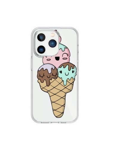 Coque iPhone 15 Pro Ice Cream Glace Summer Ete Cerise Transparente - Claudia Ramos