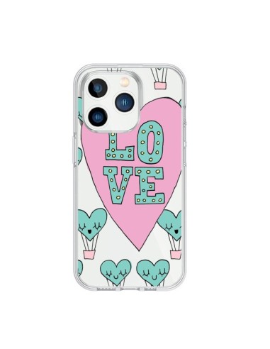 Cover iPhone 15 Pro Amore Nuvole Mongolfiera Trasparente - Claudia Ramos