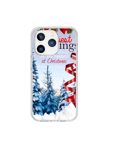 Coque iPhone 15 Pro Voeux Joyeux Noël - Eleaxart
