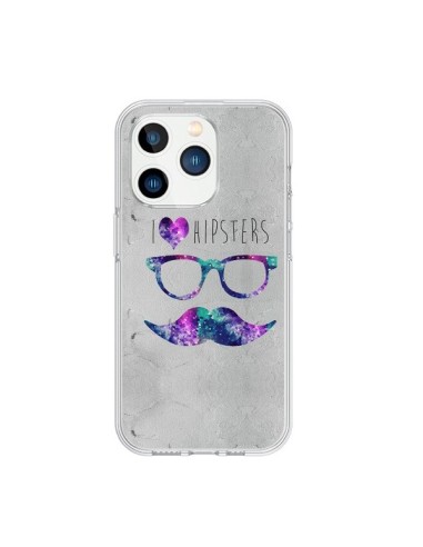 Coque iPhone 15 Pro I Love Hipsters - Eleaxart