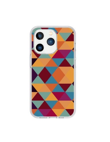 Cover iPhone 15 Pro Azteco Triangolo Arancione - Eleaxart