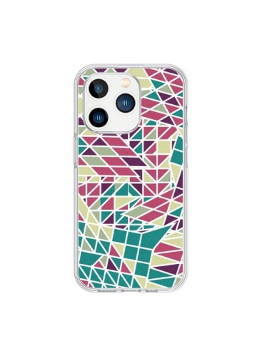 iPhone 15 Pro Case Aztec Triangles Green Purple - Eleaxart
