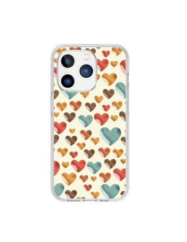 iPhone 15 Pro Case Hearts Colorful - Eleaxart