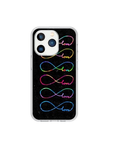 Coque iPhone 15 Pro Love Forever Infini Noir - Eleaxart