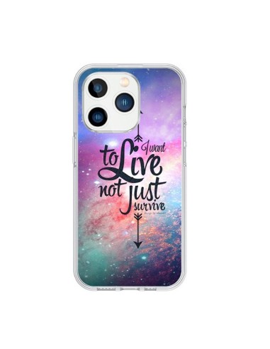 Coque iPhone 15 Pro I want to live Je veux vivre - Eleaxart