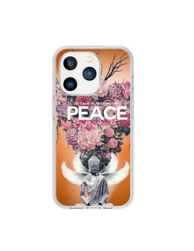 Coque iPhone 15 Pro Peace Fleurs Buddha - Eleaxart