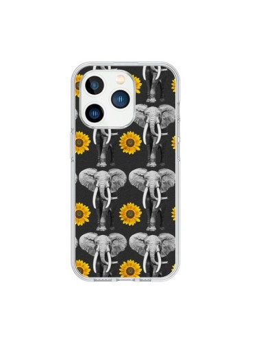 Coque iPhone 15 Pro Elephant Tournesol - Eleaxart