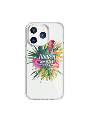 Coque iPhone 15 Pro Have a great summer Ete Perroquet Parrot - Eleaxart