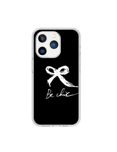 Coque iPhone 15 Pro Be Chic Noeud Papillon Blanc - Léa Clément