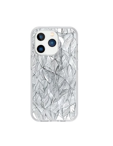 Coque iPhone 15 Pro Courbes Meandre Blanc Noir - Léa Clément