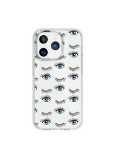 Coque iPhone 15 Pro Eyes Oeil Yeux Bleus Mosaïque...