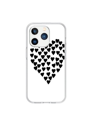 Coque iPhone 15 Pro Coeur en coeurs noirs - Project M