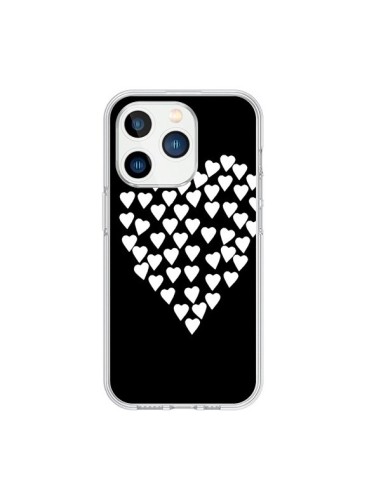 Coque iPhone 15 Pro Coeur en coeurs blancs - Project M