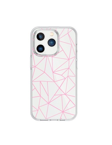 iPhone 15 Pro Case Lines Triangle Pink Clear - Project M