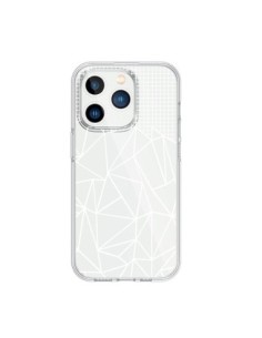 Coque iPhone 15 Pro Lignes Grilles Grid Abstract Blanc...