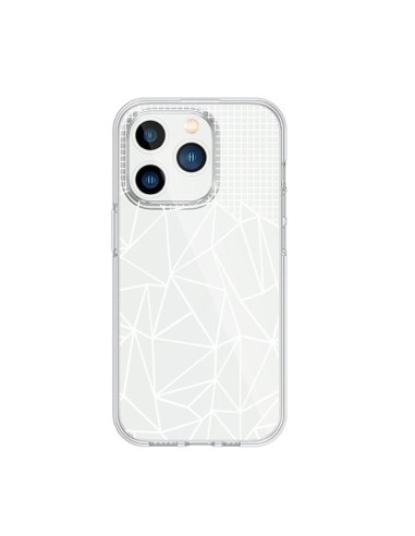 iPhone 15 Pro Case Lines Grid Abstract Black Clear - Project M