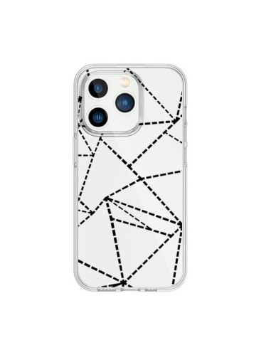 iPhone 15 Pro Case Lines Points Abstract Black Clear - Project M