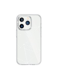 Coque iPhone 15 Pro Lignes Points Abstract Blanc...