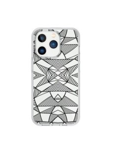 Coque iPhone 15 Pro Lignes Miroir Grilles Triangles Grid...