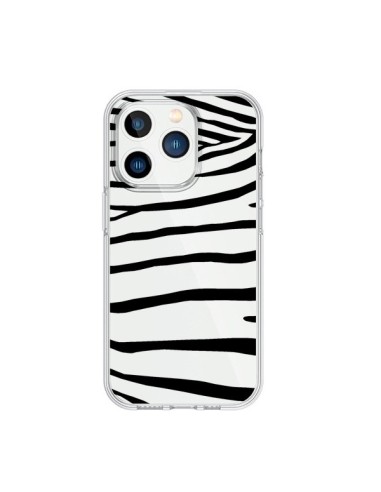 Coque iPhone 15 Pro Zebre Zebra Noir Transparente - Project M