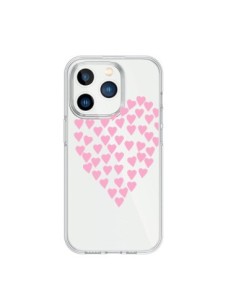Coque iPhone 15 Pro Coeurs Heart Love Rose Pink...