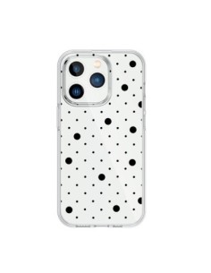 Coque iPhone 15 Pro Point Noir Pin Point Transparente -...