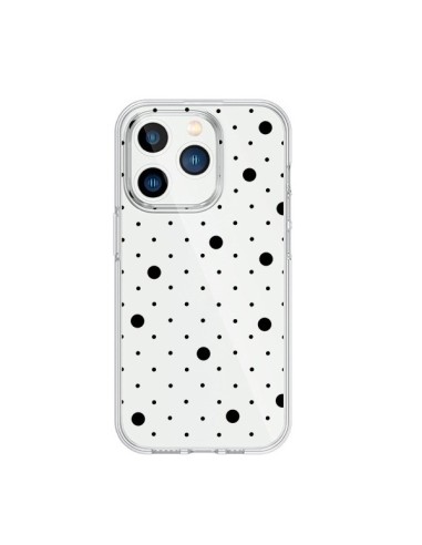 Coque iPhone 15 Pro Point Noir Pin Point Transparente - Project M