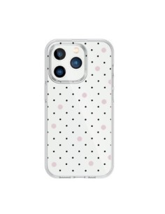 Coque iPhone 15 Pro Point Rose Pin Point Transparente -...