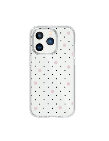 Cover iPhone 15 Pro Punti Rosa Trasparente - Project M