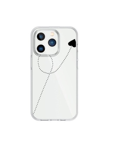 Coque iPhone 15 Pro Travel to your Heart Noir Voyage Coeur Transparente - Project M