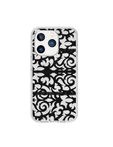 Coque iPhone 15 Pro Abstrait Noir et Blanc - Irene Sneddon