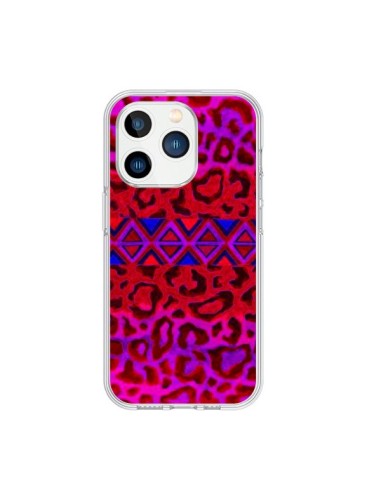 Coque iPhone 15 Pro Tribal Leopard Rouge - Ebi Emporium