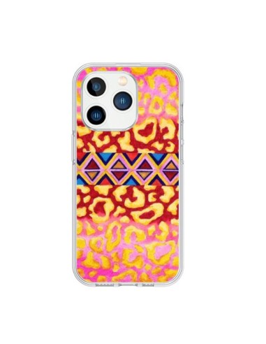 Cover iPhone 15 Pro Tribal Leopardo Rosa - Ebi Emporium