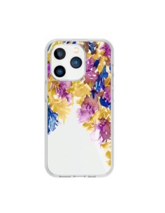 Cover iPhone 15 Pro Cascata Floreale Trasparente - Ebi...