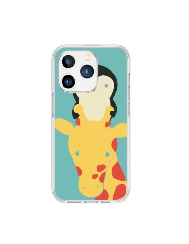 Coque iPhone 15 Pro Girafe Pingouin Meilleure Vue Better View - Jay Fleck