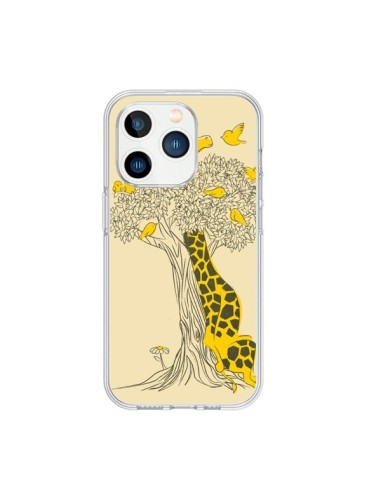 Coque iPhone 15 Pro Girafe Amis Oiseaux - Jay Fleck