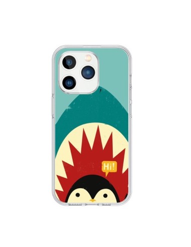 Coque iPhone 15 Pro Pingouin Requin - Jay Fleck
