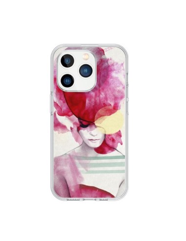 Coque iPhone 15 Pro Bright Pink Portrait Femme - Jenny Liz Rome