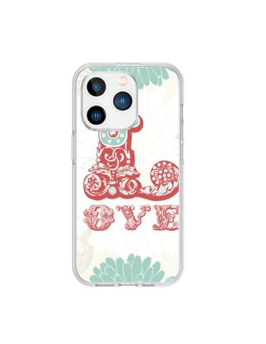 Coque iPhone 15 Pro Love Fleurs Flourish - Javier Martinez