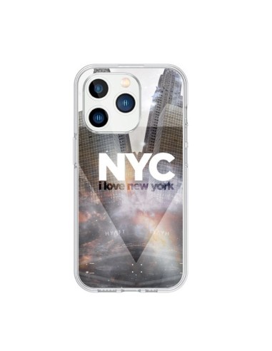 Coque iPhone 15 Pro I Love New York City Gris - Javier Martinez