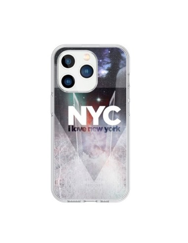 Coque iPhone 15 Pro I Love New York City Bleu - Javier Martinez